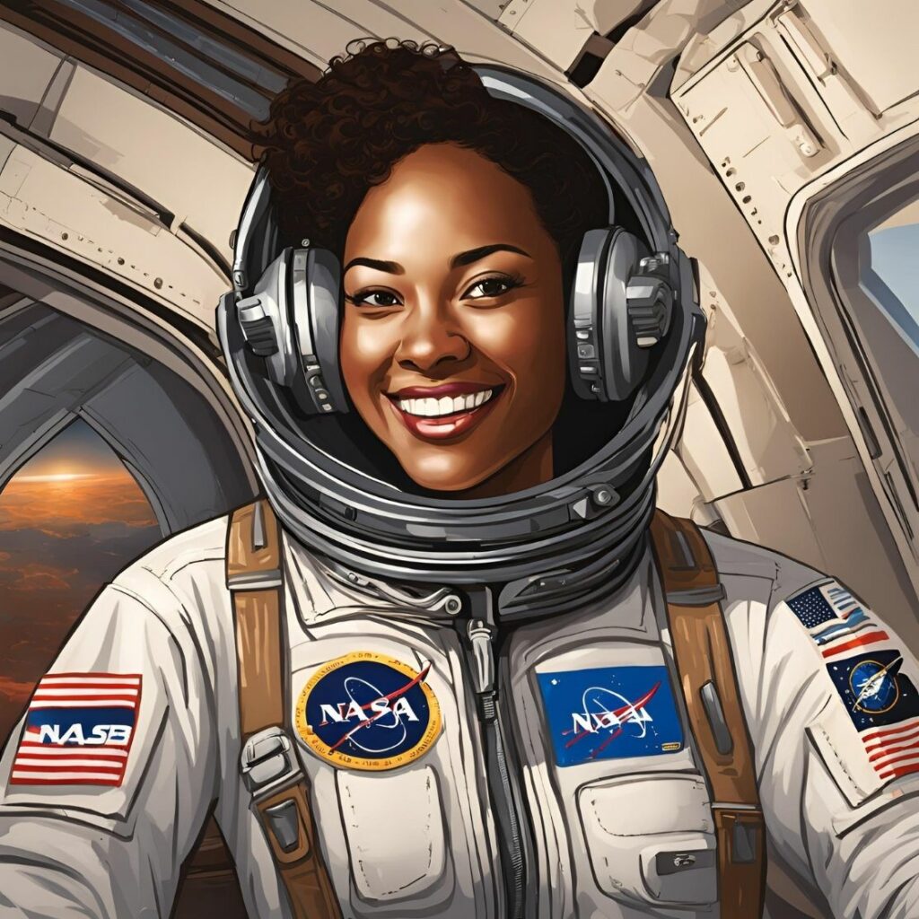 Female commercial space pilot who works for NASA